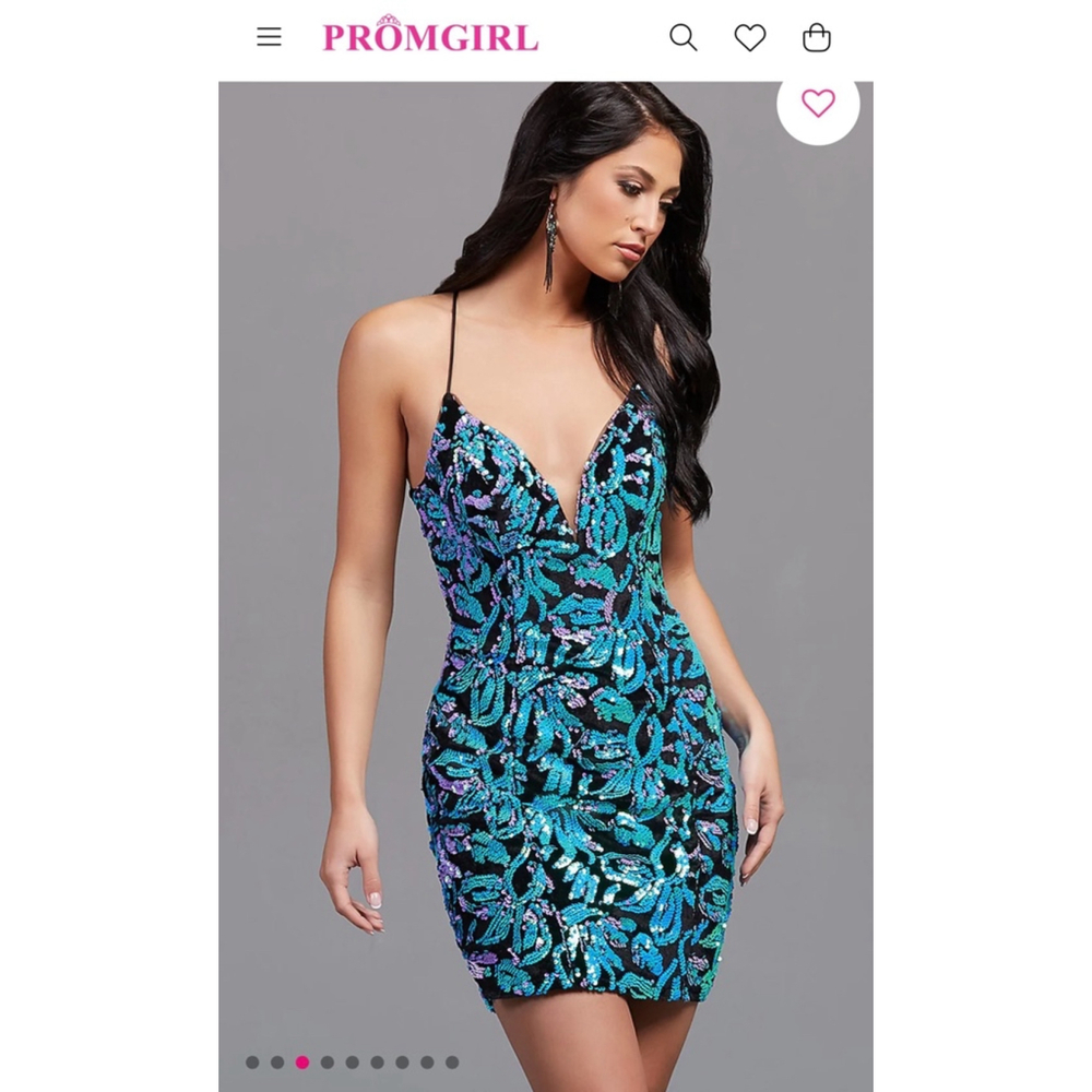 Women's PromGirl Dress, Blue/Lilac Multi, Size 4